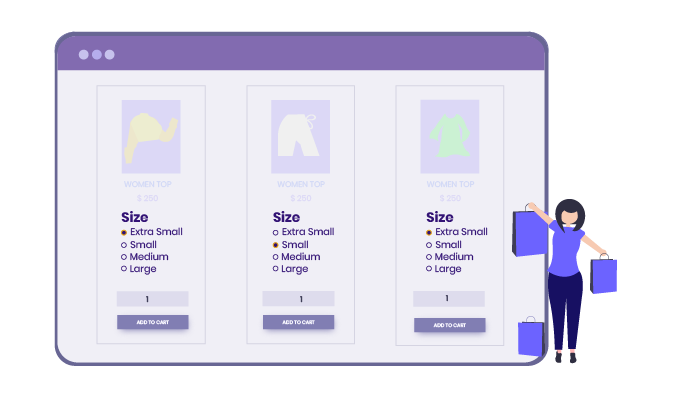 Shop-page variation selection